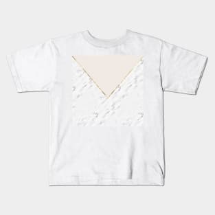 Golden blush geometric marble Kids T-Shirt